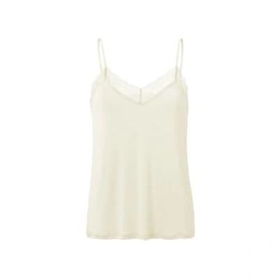 Yaya Lace Scrappy Top With Jersey Body | Ivory White