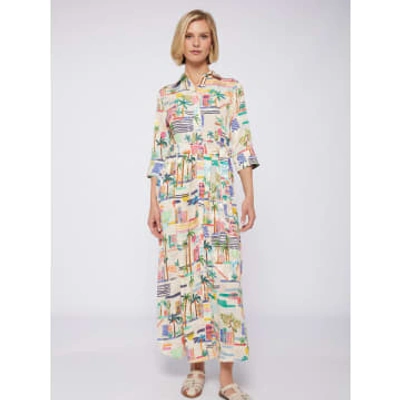 Vilagallo Natalia Joyos Midi Printed Dress In Multi