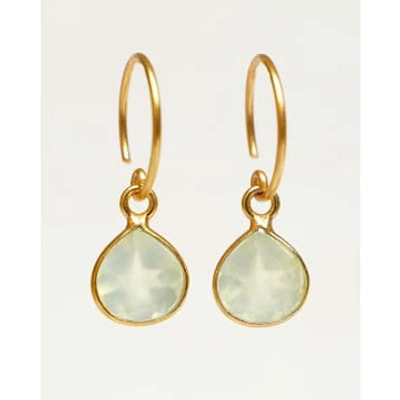 Muja Juma Earring Gilded Drop Hanger With Nephrite In Gold