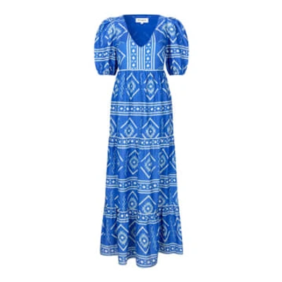 Anorak Lollys Laundry Gambo Maxi Dress Blue Batik Print