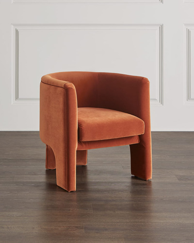 Worlds Away Marlow Barrel Chair In Orange