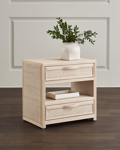 Interlude Home Melbourne Bedside Chest In White Wash