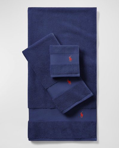 Ralph Lauren Polo Player Wash Towel In Blue