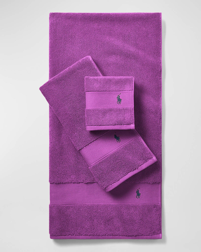 Ralph Lauren Polo Player Hand Towel In Purple