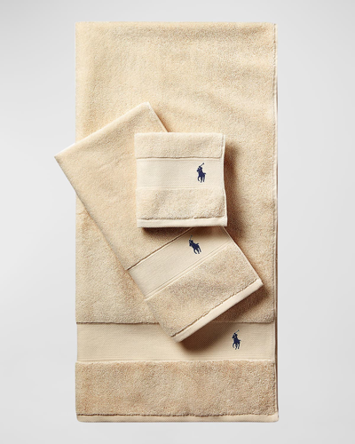 Ralph Lauren Polo Player Hand Towel In Pale Oak