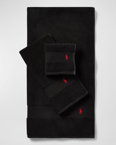 Polo Ralph Lauren Polo Player Wash Towel In Polo Black