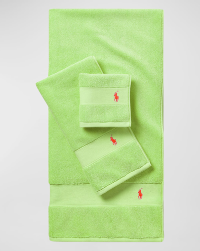 Ralph Lauren Polo Player Bath Towel In Kiwi Lime