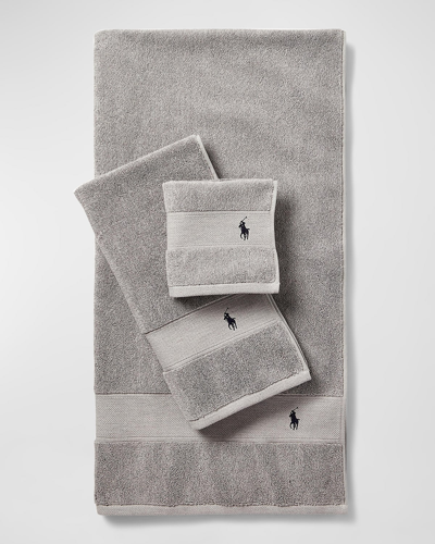 Ralph Lauren Polo Player Wash Towel In Grey