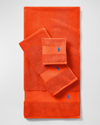 Ralph Lauren Polo Player Wash Towel In Orange