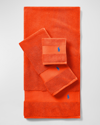 Polo Ralph Lauren Polo Player Wash Towel In Sailing Orange