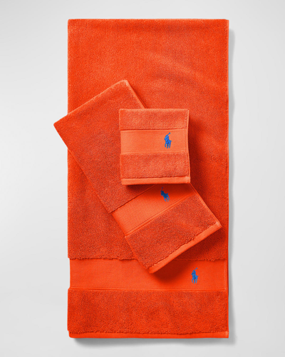Polo Ralph Lauren Polo Player Wash Towel In Sailing Orange