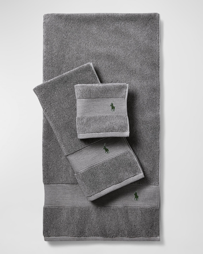 Ralph Lauren Polo Player Wash Towel In Gray