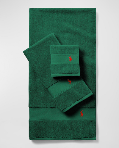 Ralph Lauren Polo Player Wash Towel In College Green