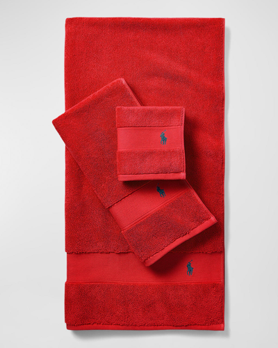 Ralph Lauren Polo Player Wash Towel In Red