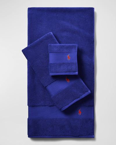 Polo Ralph Lauren Polo Player Wash Towel In Heritage Royal