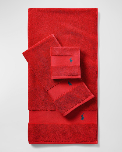 Ralph Lauren Polo Player Bath Towel In Red