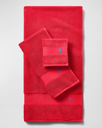 Ralph Lauren Polo Player Wash Towel In Red