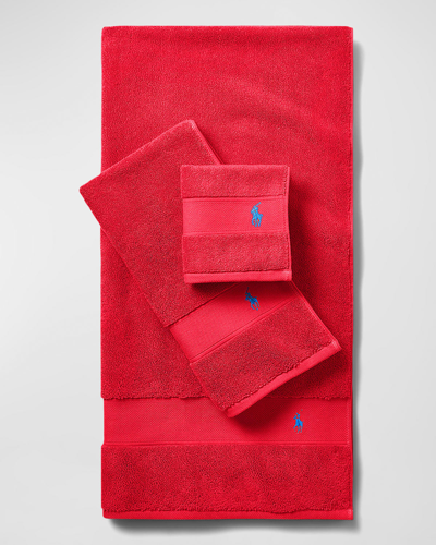 Polo Ralph Lauren Polo Player Wash Towel In Petal Red