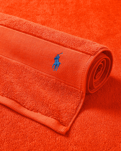 Ralph Lauren Polo Player Cotton Bath Mat In Sailing Orange