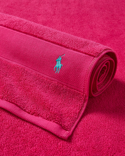 Polo Ralph Lauren Polo Player Cotton Bath Mat In Pink Sky