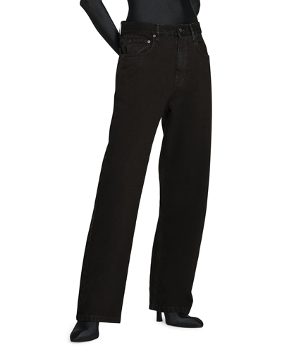 Balenciaga Women's Low Crotch Japanese Denim Jeans In Black