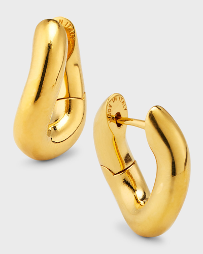 Balenciaga Xxs Brass Loop Earrings In 0926 Shiny Silver