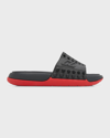 CHRISTIAN LOUBOUTIN MEN'S TAKE IT EASY RUBBER SLIDE SANDALS