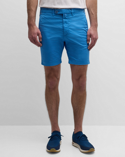 Kiton Men's 5-pocket Flat-front Shorts In Blue
