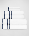 Home Treasures Ribbons 6-piece Turkish Terry Cloth Bath Towel Set In Wh/navy