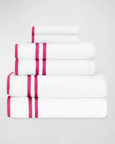 Home Treasures Ribbons Bath 6-piece Set, Monogrammed In White