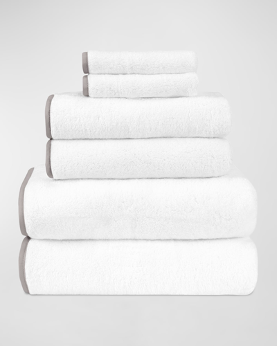 Home Treasures Bodrum 6-piece Turkish Terry Cloth Bath Towel Set In Wh/chrome