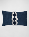 Elaine Smith Distinction Indoor/outdoor Lumbar Pillow, 12" X 20" In Indigo