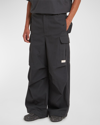 Marni Logo-patch Cargo Trousers In Stone/grey