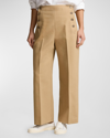 Polo Ralph Lauren Wide-leg Cropped Sailor Pants In Monument Tan