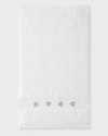 Tl At Home Mel Guest Towels, Set Of 2 In White/plum
