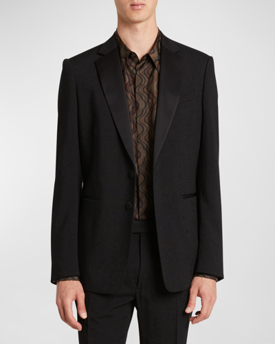 Dries Van Noten Men's Kayne Tonal Speckled Tuxedo In Black