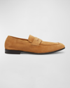 Zegna Men's Suede Penny Loafers In Md Brw Sld