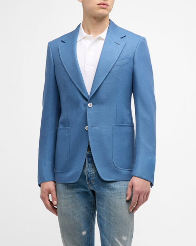 Tom Ford Men's Shelton Hopsack Sport Coat In Avian Blue