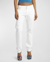 Dolce & Gabbana Distressed High-rise Straight Jeans In White