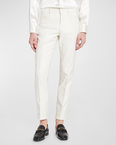 Tom Ford Men's Cannete Atticus Ii Trousers In Ivory