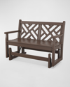 Polywood Chippendale 48" Outdoor Glider In Mahogany