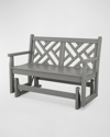 Polywood Chippendale 48" Outdoor Glider In Gray