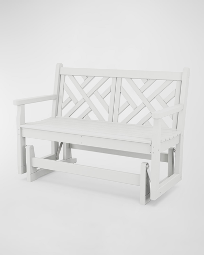 Polywood Chippendale 48" Outdoor Glider In White