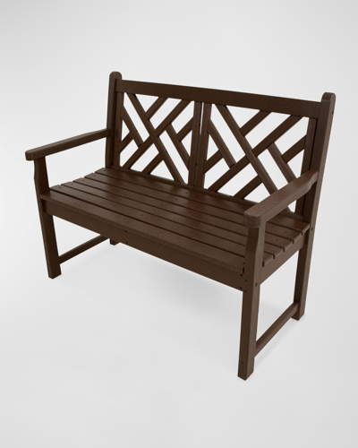 Polywood Chippendale 48" Outdoor Bench In Mahogany