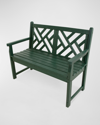Polywood Chippendale 48" Outdoor Bench In Green