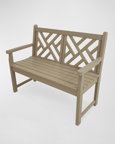 Polywood Chippendale 48" Outdoor Bench In Gray