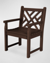 Polywood Chippendale Garden Arm Chair In Brown