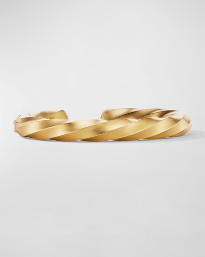 David Yurman Cable Edge Cuff Bracelet In 18k Gold, 9mm In 05 No Stone