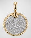 DAVID YURMAN DY ELEMENTS DISC PENDANT WITH DIAMONDS IN 18K GOLD, 21.2MM