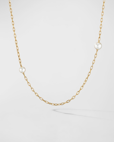 David Yurman Women's Dy Madison Pearl Necklace In 18k Yellow Gold